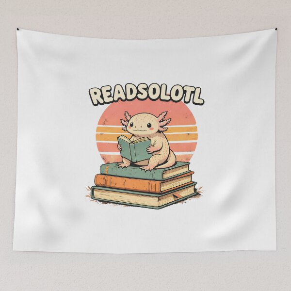 Item preview, Readsolotl Cute Axolotl Reading Book designed and sold by LunaMagicStudio.