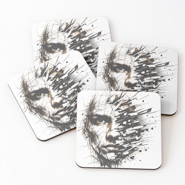 Item preview, A face dissolving into abstract lines creates a powerful visual metaphor. The fragmented structure gives a modern artistic feel. designed and sold by Dejbar.