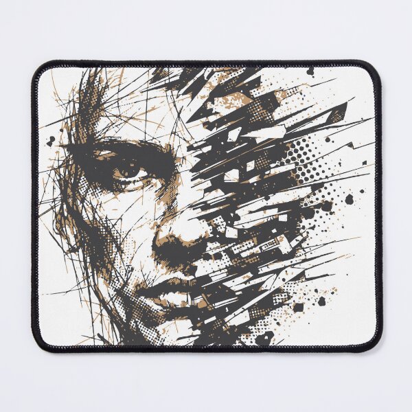 Item preview, A face dissolving into abstract lines creates a powerful visual metaphor. The fragmented structure gives a modern artistic feel. designed and sold by Dejbar.