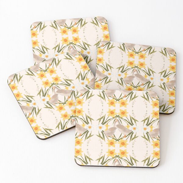 Item preview, Charming rustic pattern featuring whimsical geese and sunny daffodils. A perfect blend of country charm and spring freshness. designed and sold by Grin Katalina Floral Patterns & Cozy Art.