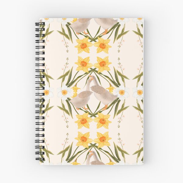 Item preview, Charming rustic pattern featuring whimsical geese and sunny daffodils. A perfect blend of country charm and spring freshness. designed and sold by Grin Katalina Floral Patterns & Cozy Art.