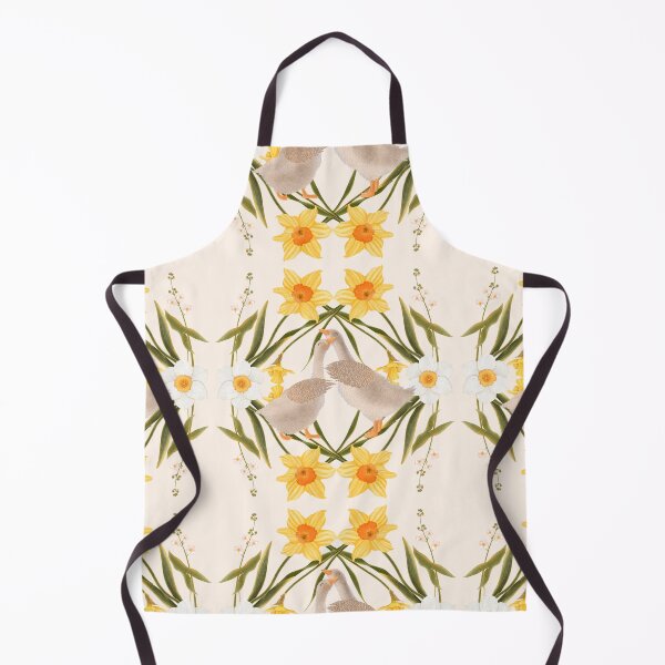 Item preview, Charming rustic pattern featuring whimsical geese and sunny daffodils. A perfect blend of country charm and spring freshness. designed and sold by Grin Katalina Floral Patterns & Cozy Art.