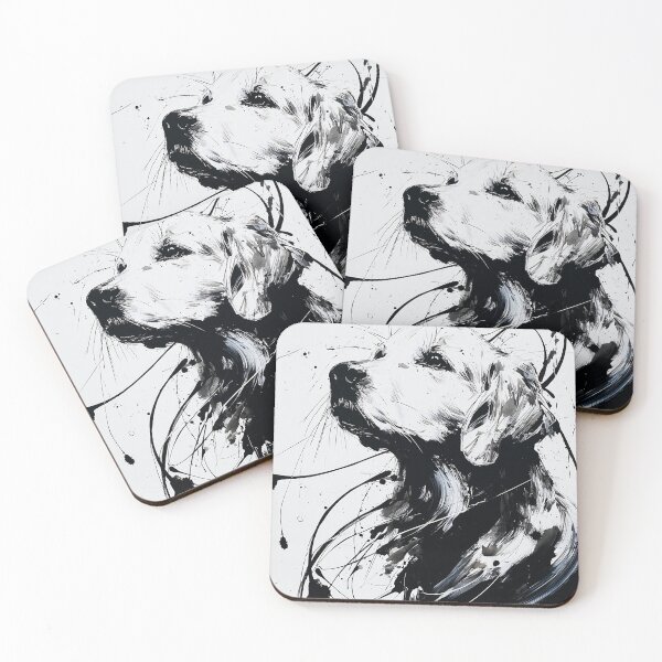 Item preview, Abstract Portrait of a Golden Retriever designed and sold by lautir.