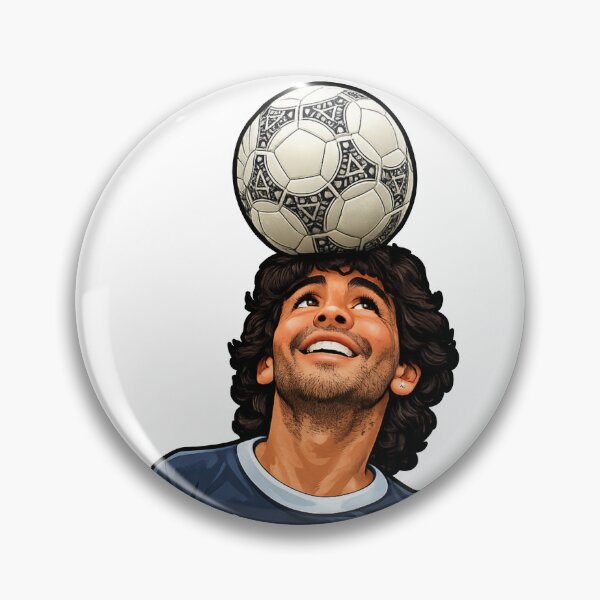 Item preview, Maradona balancing a soccer ball designed and sold by Imprearte.