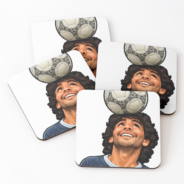 Item preview, Maradona balancing a soccer ball designed and sold by Imprearte.