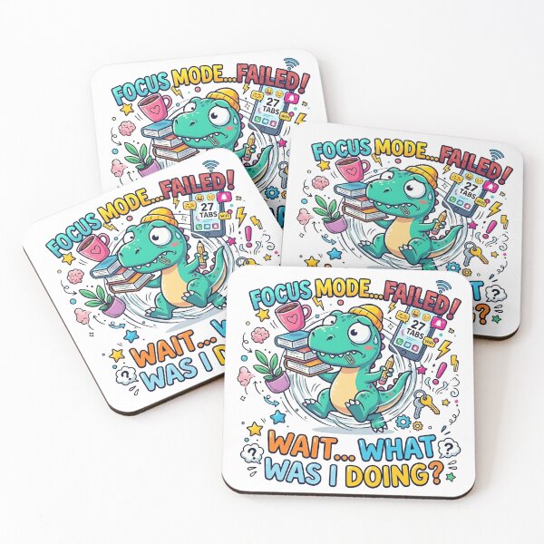 Item preview, ADHD Rex - Focus Mode Failed Running in Circles Dinosaur Sticker designed and sold by WowDezign.