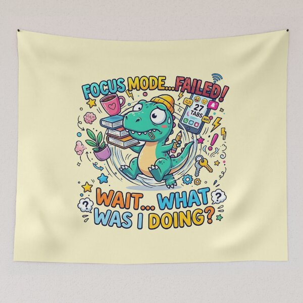Item preview, ADHD Rex - Focus Mode Failed Running in Circles Dinosaur Sticker designed and sold by WowDezign.