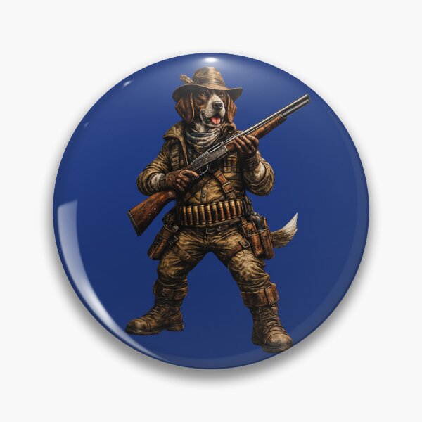 Item preview, Hunting Dog with Shotgun – Anthropomorphic Hunter Dog Illustration designed and sold by Felixuss.