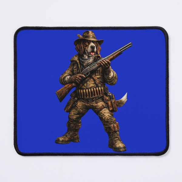 Item preview, Hunting Dog with Shotgun – Anthropomorphic Hunter Dog Illustration designed and sold by Felixuss.