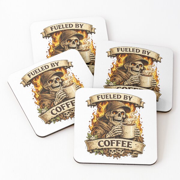 Item preview, Fueled By Coffee Skull Vintage designed and sold by RetroPop23.