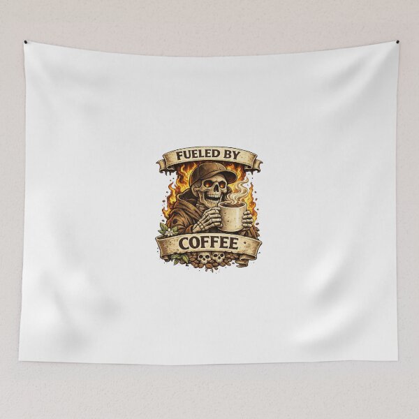 Item preview, Fueled By Coffee Skull Vintage designed and sold by RetroPop23.