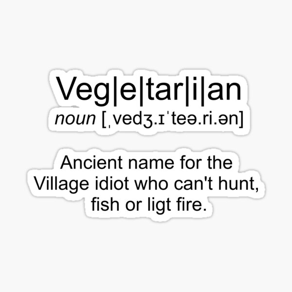"Definition vegetarian dictionary" Sticker for Sale by kailukask