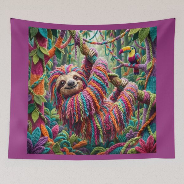 Item preview, Yarn Sloth and Her Yarn Toucan Friend designed and sold by Tridentulus.