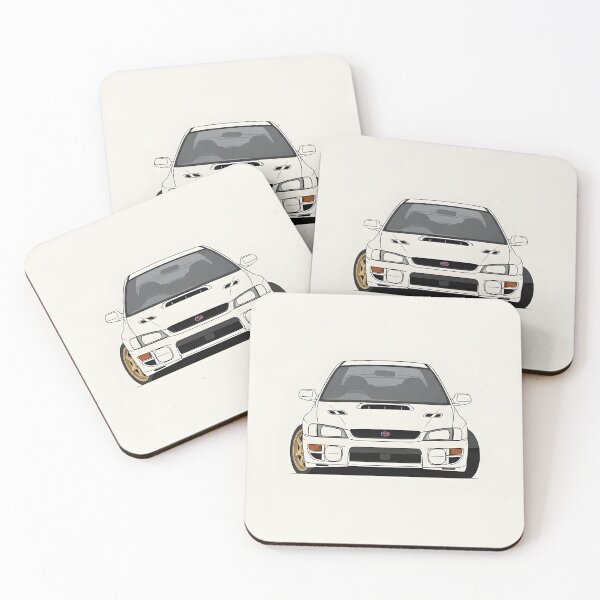Item preview, Subaru Impreza WRX STI 1999 Front View Classic JDM Rally Car Minimalist Illustration designed and sold by Motorline44.