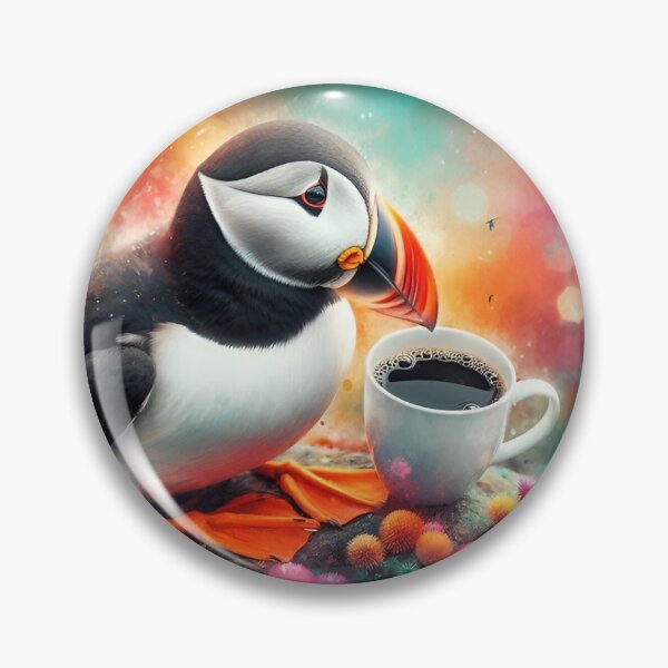 Item preview, Puffin Drinking Coffee: “Puffin Pour Over” designed and sold by The Coffee Critters.