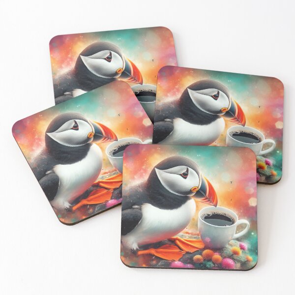 Item preview, Puffin Drinking Coffee: “Puffin Pour Over” designed and sold by The Coffee Critters.