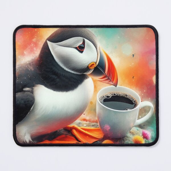 Item preview, Puffin Drinking Coffee: “Puffin Pour Over” designed and sold by The Coffee Critters.