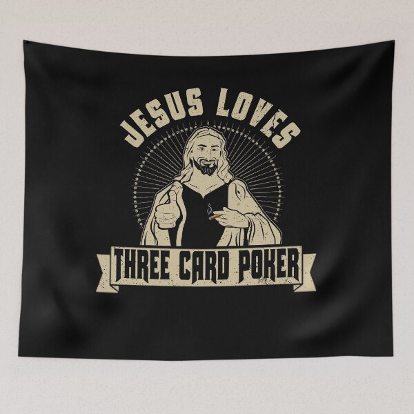 Artikelvorschau, Jesus liebt drei Karten Poker Spiel Bekleidung Zigarre Neuheit entworfen und verkauft von shoppzee.