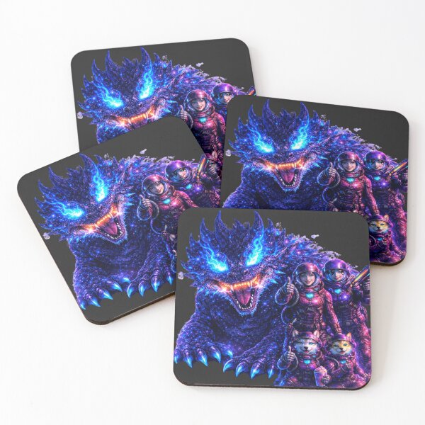 Item preview, Neon Astronaut Crew with Cosmic Monster designed and sold by Nika Art Studio.