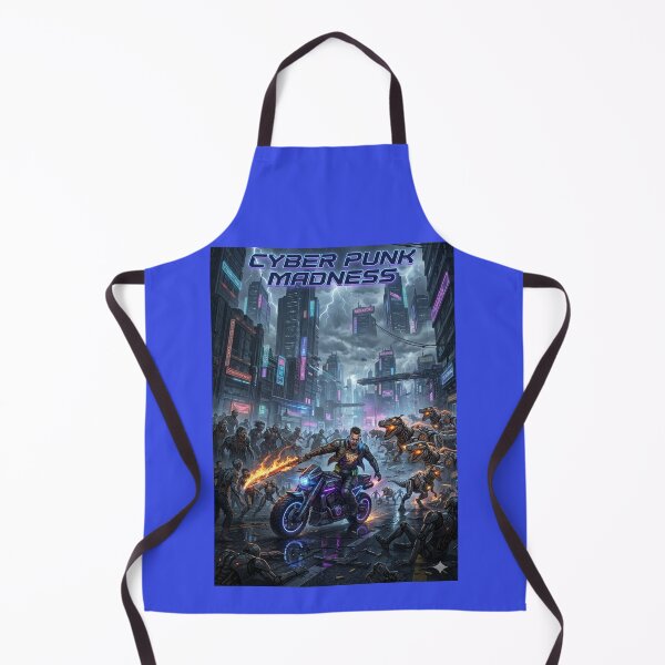 Item preview, Cyber Punk Poster Madness with Robots Dinosaurs and Flaming Swords designed and sold by helderpoeta.