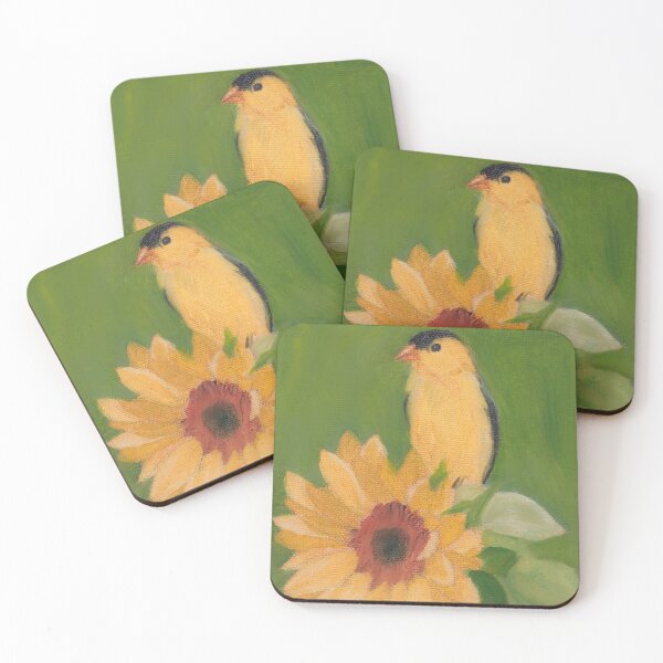Item preview, Goldfinch in the Sunflowers designed and sold by Cornflowersart.