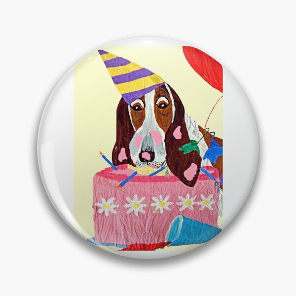 Item preview, Basset Hound eating Birthday Cake designed and sold by Squirreldumplings.