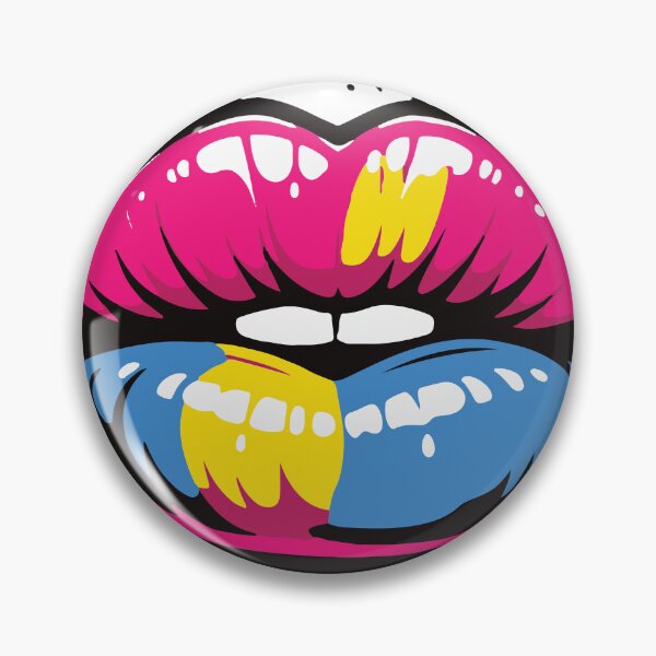 Item preview, Bold pop art lips in vibrant pink, blue and yellow with dynamic paint splashes conveying energy designed and sold by Dejbar.