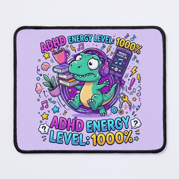 Item preview, ADHD Rex - Energy Level 1000% Dancing Dinosaur Sticker designed and sold by WowDezign.