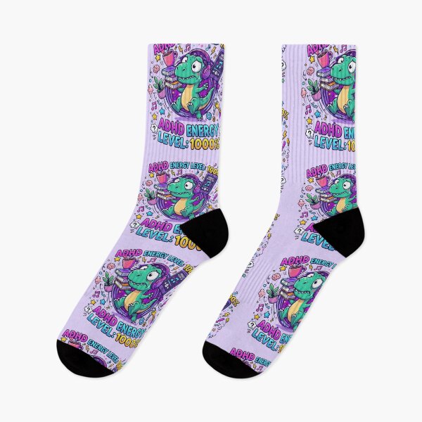Item preview, ADHD Rex - Energy Level 1000% Dancing Dinosaur Sticker designed and sold by WowDezign.