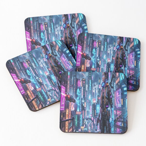 Item preview, Cyber Punk Woman Poster with some Crazy Stuff designed and sold by helderpoeta.