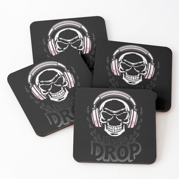 Item preview, Bass Drop skull wearing huge headphones 11 designed and sold by Neon G.
