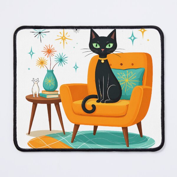 Item preview, Retro Lounge Cat - Mid-Century Modern Aesthetic designed and sold by Art-Selling.