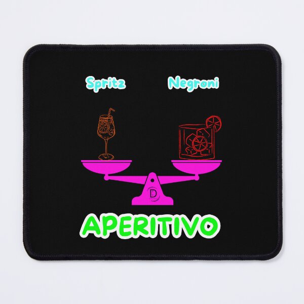 Item preview, Funny Italian Aperitivo - Spritz vs Negroni Cocktail Dilemma Black Version designed and sold by TheItaliandilemma.