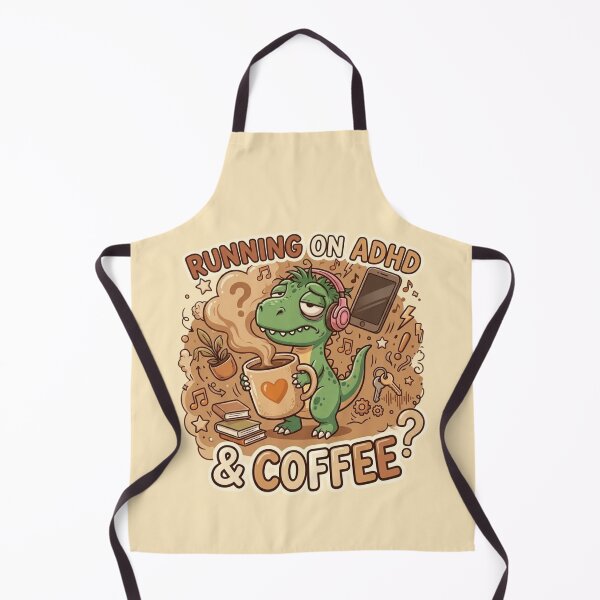 Item preview, ADHD Rex - Running on ADHD & Coffee Sleepy Dinosaur Sticker designed and sold by WowDezign.