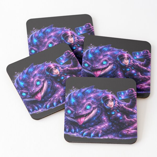 Item preview, Neon Astronaut Selfie with Cosmic Monster designed and sold by Nika Art Studio.