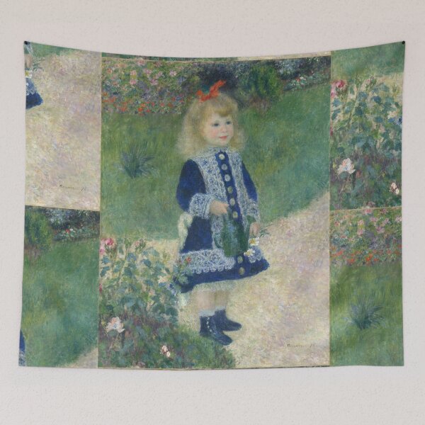 Item preview, A Girl With a Watering Can by Pierre-Auguste Renoir: Impressionist Garden Poster designed and sold by artofuniverse.
