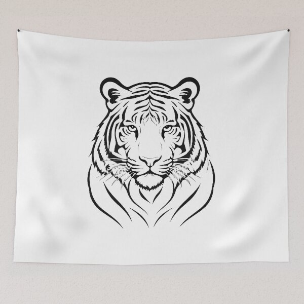 Item preview, Minimal Line Art Tiger – Elegant Nature Aesthetic Design - 2 designed and sold by RELAX STATION.