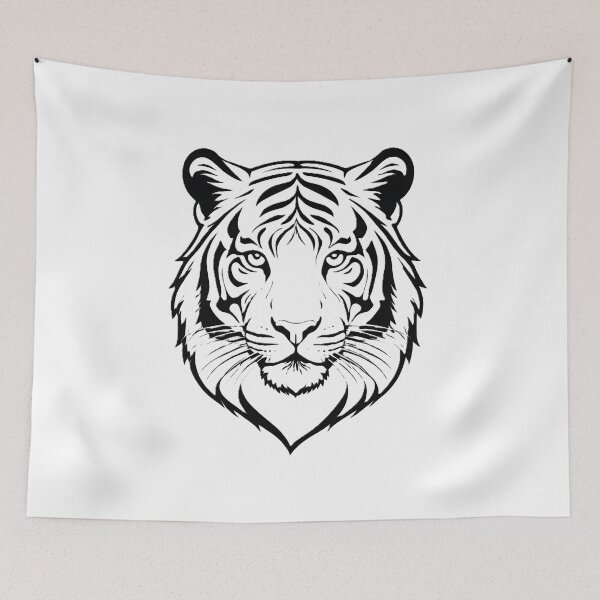Item preview, Minimal Line Art Tiger – Elegant Nature Aesthetic Design - 4 designed and sold by RELAX STATION.