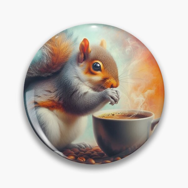 Item preview, Squirrel Drinking Coffee: “Squirrel Shot” designed and sold by The Coffee Critters.