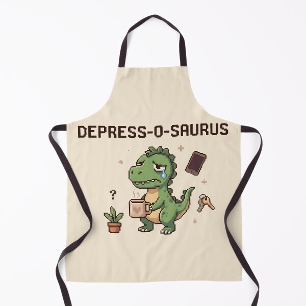 Item preview, ADHD Rex - Depress-o-saurus Pixel Dinosaur Sticker designed and sold by WowDezign.