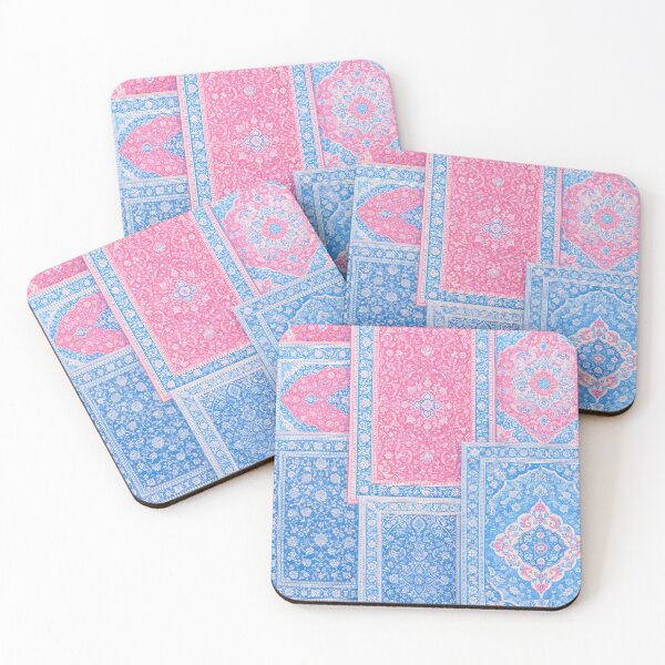Item preview, Vibrant Pink and Blue Persian Carpet Pattern Art designed and sold by Hue & hustle .