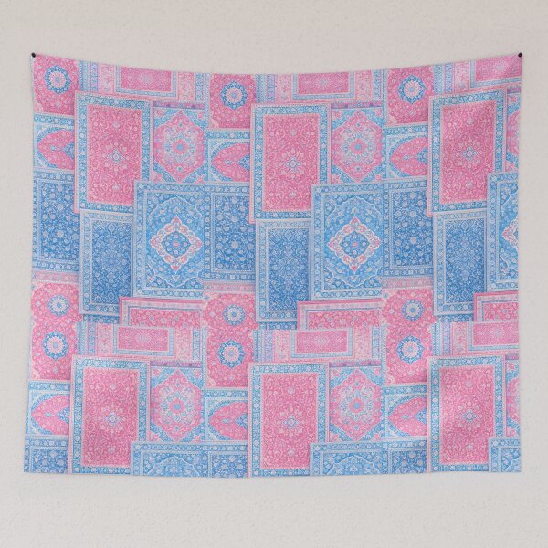Item preview, Vibrant Pink and Blue Persian Carpet Pattern Art designed and sold by Hue & hustle .