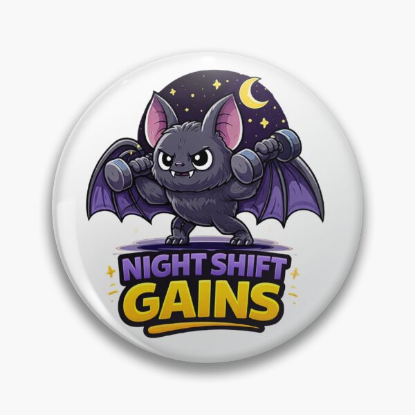 Item preview, Bat Gym Fitness Sticker – Night Shift Gains designed and sold by les3cerises.
