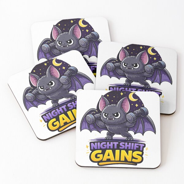 Item preview, Bat Gym Fitness Sticker – Night Shift Gains designed and sold by les3cerises.
