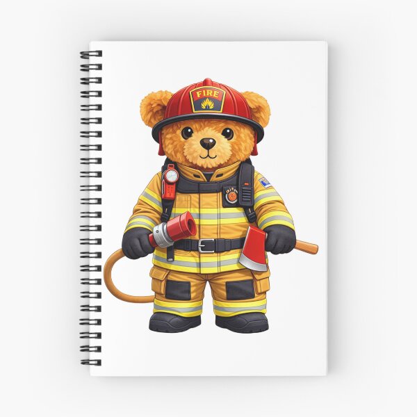 Item preview, Cute Firefighter Teddy Bear Hero - Fire Dept Mascot Art designed and sold by CuteBear87.