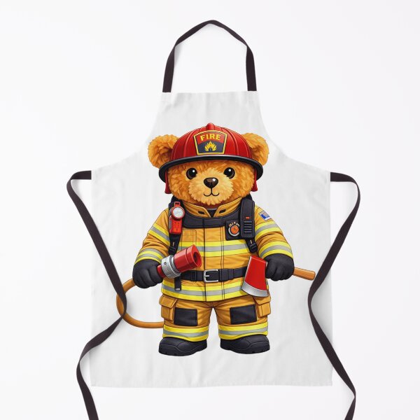 Item preview, Cute Firefighter Teddy Bear Hero - Fire Dept Mascot Art designed and sold by CuteBear87.