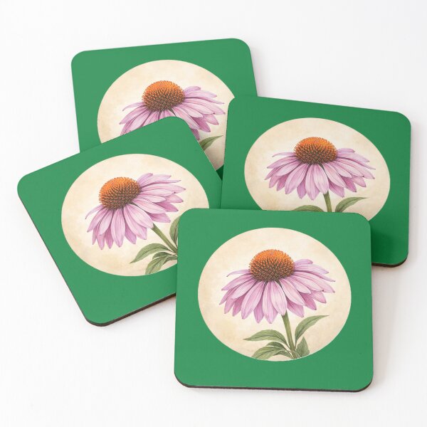 Item preview, Coneflower Radiance – Echinacea Botanical Circle Design designed and sold by TheJoyfulPen.