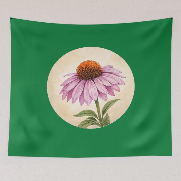 Item preview, Coneflower Radiance – Echinacea Botanical Circle Design designed and sold by TheJoyfulPen.