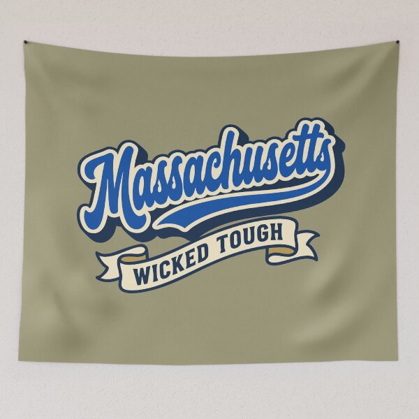 Item preview, Wicked Tough Massachusetts Retro Script designed and sold by Cozy-Old-Pub.