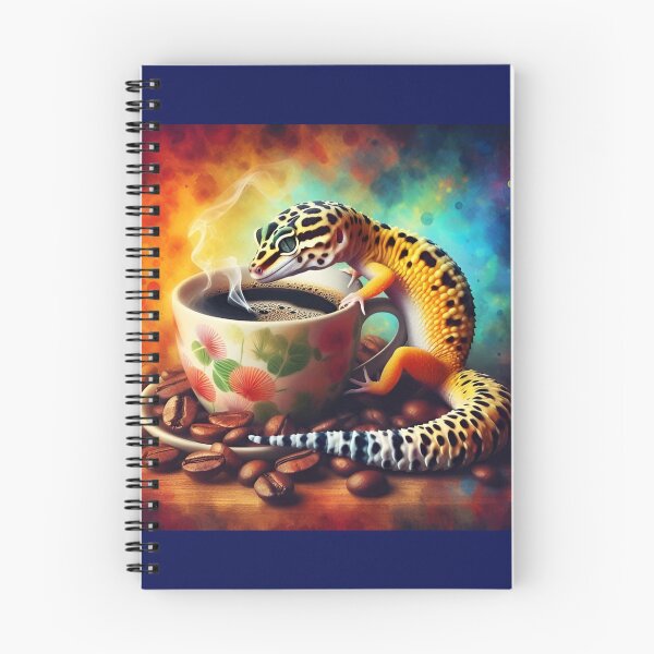 Item preview, Leopard Gecko Drinking Coffee: "Leopard Gecko Latte” designed and sold by The Coffee Critters.